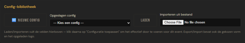 De Config-bibliotheek met opslaan, laden, exporteren en importeren